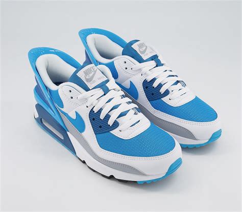 Nike Air Max 90 Flyease Trainers White Laser Blue White Industrial Blue ...