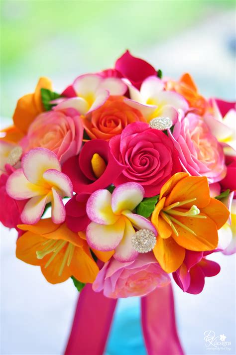 Tropical Wedding Bouquet for a Destination Maui Wedding - DK Designs