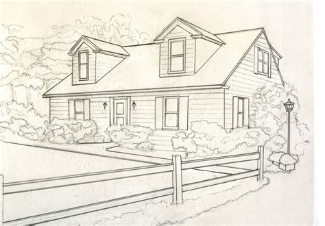 house for catelog drawing B greyscale small | House drawing, Architecture drawing art, Line art ...