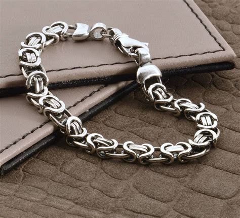 Men's Heavy Silver Chain Detail Bracelet By Hurleyburley man | Silver ...