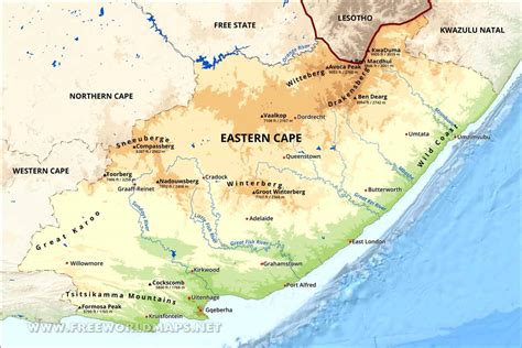 Eastern Cape map - South Africa