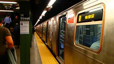 MTA New York City Subway R160 (R) Train @ 14 Street Union Square - YouTube