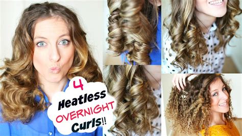 4 Overnight No Heat Curls | Overnight Heatless Curl Methods | Braidsandstyles12 - YouTube