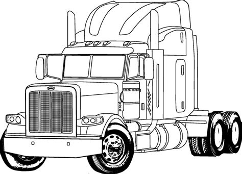 Big Rig Truck Coloring Page Poster, - Etsy