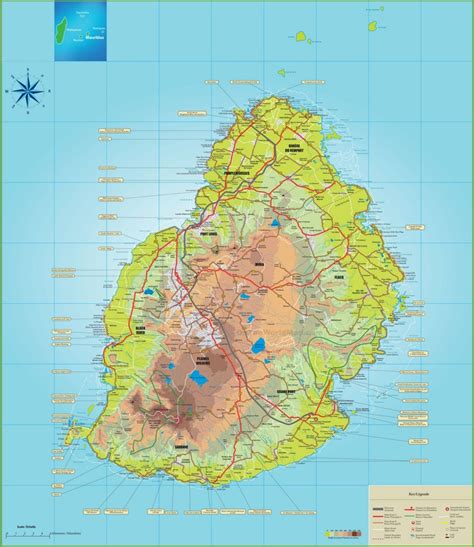 Large detailed map of Mauritius - Ontheworldmap.com