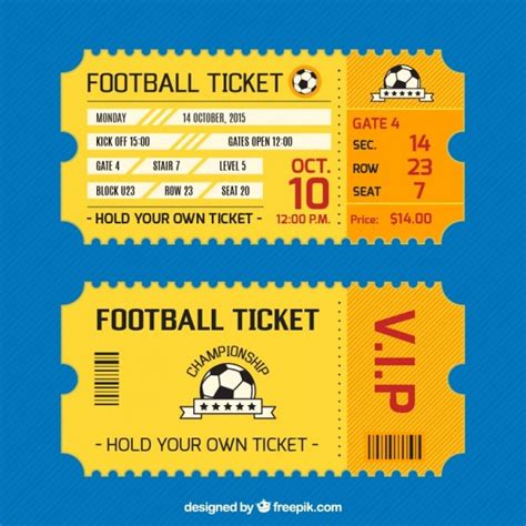 Voetbal ticket card | Gratis Vector