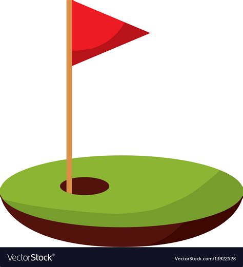 Hole golf with flag Royalty Free Vector Image - VectorStock