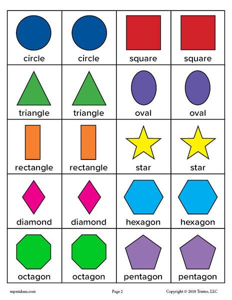 FREE Printable Shapes Matching Memory Game! – SupplyMe