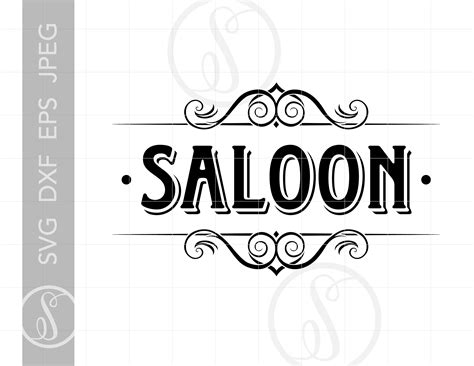 Classic SALOON Sign Art Saloon SVG Dxf Eps Bar Sign Cut | Etsy