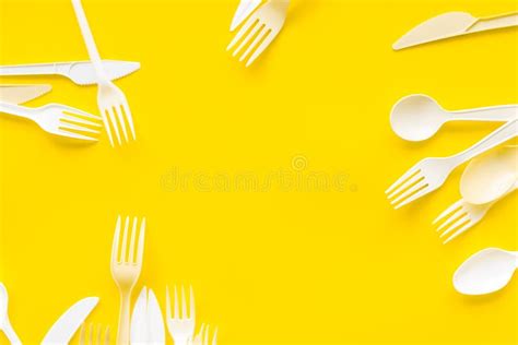 Preparing Food Concept for Restaurant Menu with Plastic Flatware Frame ...