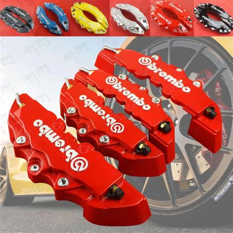 Free Shipping!! 4pcs New Brembo Style Red Disc Brake Caliper Covers Front And Rear Set Car Truck ...