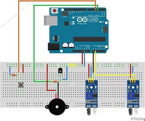 Door alarm circuit using IR sensor and Arduino board in 2022 | Arduino ...