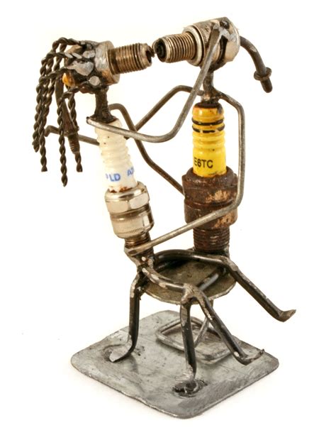 The entire sculpture is made from recycled auto spark plugs | Scrap ...