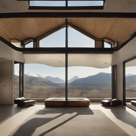 Premium AI Image | Mountain view in modern house window