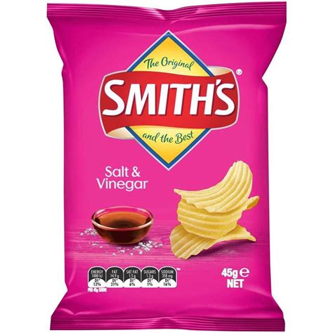 SMITHS SALT & VINEGAR CHIPS 45G : Minchinbury Fruit Market