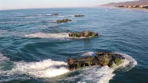 Beach Landing in Amphibious Assault Vehicles - YouTube