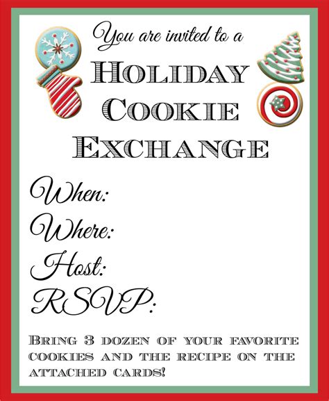 Cookie Swap Invitation Template - 10 Free PDF Printables | Printablee