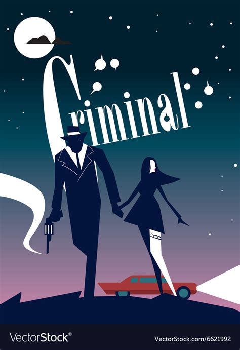 Criminal cinema poster Royalty Free Vector Image