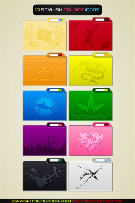 10 Stylish Folder Icons by Solonir on DeviantArt