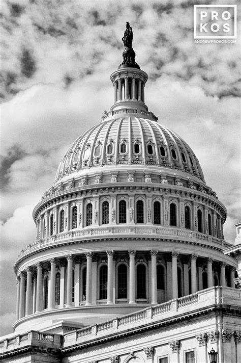 View of the U.S. Capitol Building Dome: B&W Framed Photograph - PROKOS