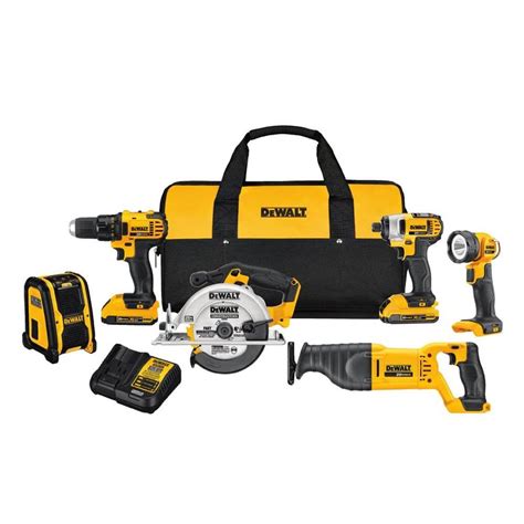 Shop DEWALT 6-Tool 20-volt Max Lithium Ion (Li-ion) Cordless Combo Kit ...