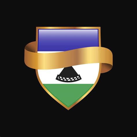 Lesotho flag Golden badge design vector 14025564 Vector Art at Vecteezy