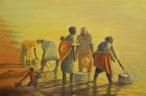 Lake Malawi Women At Sunrise 1 Painting