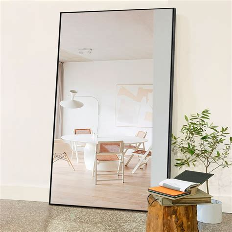 NeuType 71" x 32" Black Floor Mirror Oversized Full Length Mirror Large Wall Mounted Mirror ...