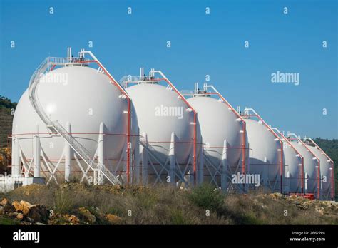 Liquefied natural gas storage tanks. Liquefied petroleum gas (LPG ...