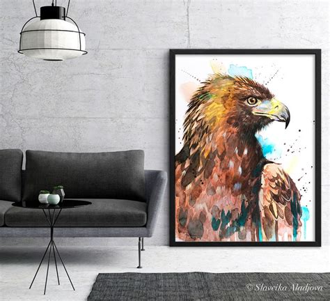 Golden Eagle Watercolor Painting Print by Slaveika Aladjova - Etsy UK