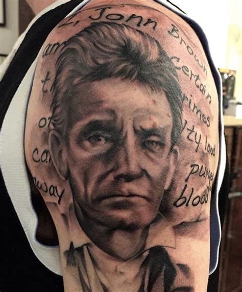 John Brown Portrait Historical Tattoo On Shoulder