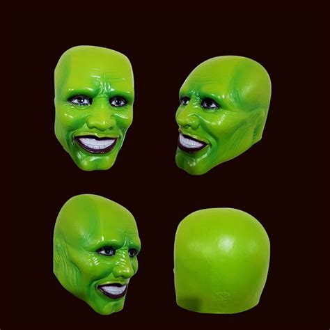 Halloween The Mask Jim Carrey Cosplay Green Mask Costume Adult Fancy Dress Face Halloween ...