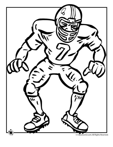 Football Player Coloring Page | Woo! Jr. Kids Activities