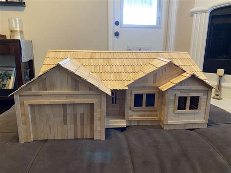 Just finished this Popsicle stick house. : r/crafts