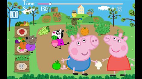 Peppa Pig English Episodes - Peppa's Garden Game Easy Level - YouTube