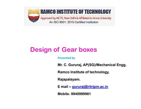 Design of gear box easy approach | PPT