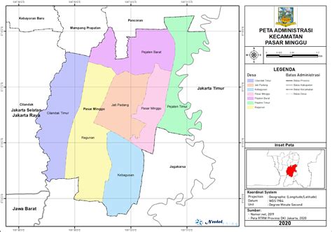 Peta Administrasi Kecamatan Pasar Minggu, Kota Jakarta Selatan ~ NeededThing