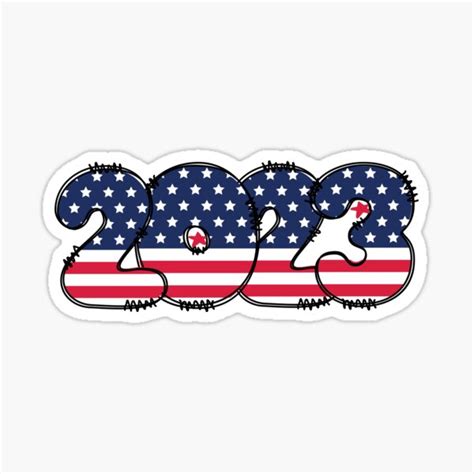 "2023 American flag USA new year, US flag 2023" Sticker for Sale by ...