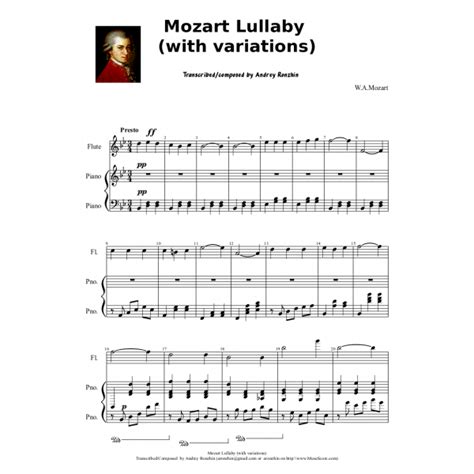 Mozart Lullaby - Piano Sheet- Piano Sheet