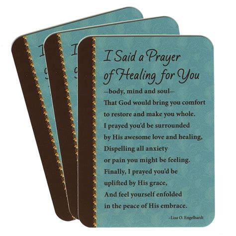 I Said a Prayer of Healing Laminated Prayer Cards -Pack of 25 - Walmart.com