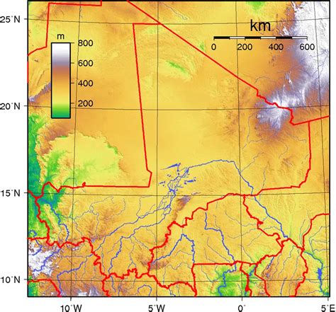 Mali Topography - MapSof.net