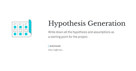 Hypothesis Generation | Service Design Tools