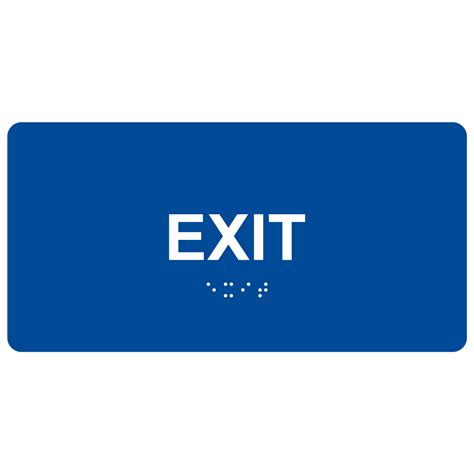 ADA Exit Braille Sign RSME-335_WHTonBLU