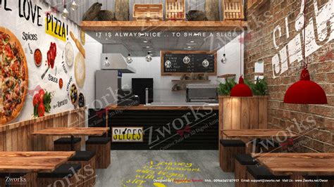 Pizza Restaurant Interior Design 3D Model | Zworks 3D Models