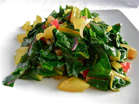 she's in the kitchen: salads & sides: wilted rainbow chard with red wine vinegar