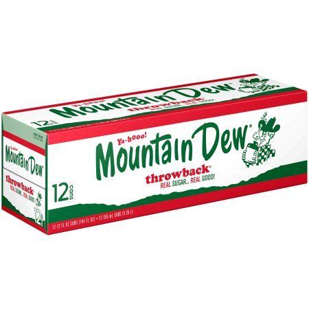 Mountain Dew Throwback with Real Sugar Soda Pop, 12 oz, 12 Pack Cans ...