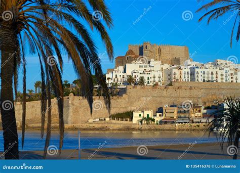 Peniscola Skyline and Castle Beach in Spain Stock Photo - Image of landscape, iscola: 135416378