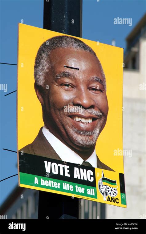 Cape Town South Africa RSA Elections Vote ANC Poster Thabo Mbeki Stock ...