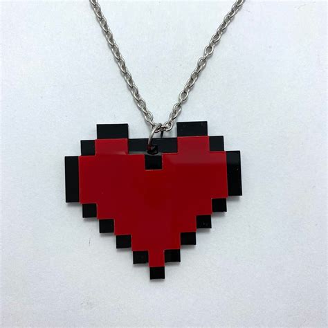 Minecraft Heart Necklace - Etsy