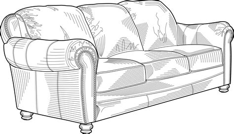 Line drawing and sketch,cartoon sofa vector – Free PSD,Vector,Icons